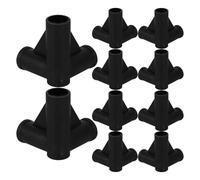 BESPORTBLE Lot de 10 Connecteurs en T pour Parc Bébé 90° 19 Mm Intérieur en PP Noir, Raccords d'angle pour Barrière de Sécurité, Accessoires de Remplacement Solide pour Mobilier de