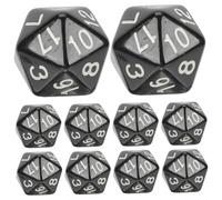 BESPORTBLE Lot de 10 Dés Éducatifs Numériques 20 Faces pour Garçon Et Filles Maternelle Taille Moyenne Noir Apprentissage Mathématiques Jeu De Dés Éducatif Scolaire