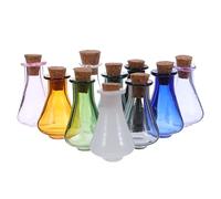BESPORTBLE Lot de 10 Mini Bouteilles en Verre Transparent avec Bouchons en Liège Pots Décoratifs Colorés pour DIY Flacons à Vœux Magiques Accessoires Créatifs Idéals pour Décoration et