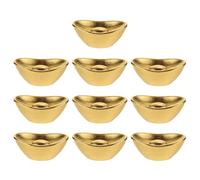 BESPORTBLE Lot de 10 Mini Modèles en Résine Dorée Répliques Miniatures de Yuanbao pour Décoration Maison de Poupée Accessoires Photogéniques et Décoration Intérieure Élégante