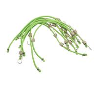BESPORTBLE Lot de 10 Mini Sangles à Bagages Élastiques Vertes en Corde Haute Résistance, Extensibles, pour Voyages, Camping, Vélo - Format Compact 25 Cm