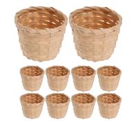 BESPORTBLE Lot de 10 Paniers de Rangement en Bambou Tissé Main Petite Taille Corbeilles pour Compositions Artificielles et Fruits Décoration Intérieure et Bureau Récipient Alimentaire