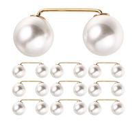BESPORTBLE Lot de 10 Pinces à Boutons en Perles Nacrées Blanches, Serrage-taille et Pinces de Maintien D'ourlet Réglables pour Pantalons, Accessoires Polyvalents pour Vêtements