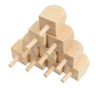 BESPORTBLE Lot de 10 Toupies en Bois Naturel Non Peintes à Peindre Soi-Même Hauteur 44 CM Manche Largeur 2 CM Jouets Traditionnels de Hanoukka pour Garçon et Filles et Adultes