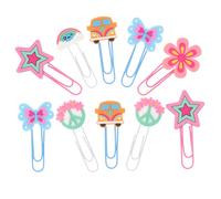 BESPORTBLE Lot De 10 Trombones Kawaii Style Rétro, Marque-pages Vintage En Métal Robuste, Petits Ornements Polyvalents Pour Bureau Et Loisirs Créatifs, Usage Classeur Et Décoration