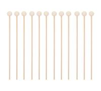 BESPORTBLE Lot de 100 agitateurs longs en bois avec boule - Outils de mixage stables pour cocktails, boissons, café et desserts - Utilisation polyvalente dans le bar et la maison - Réutilisables