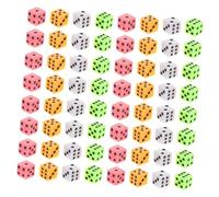 BESPORTBLE Lot de 100 Mini DéS ColoréS en Acrylique 0.80 Pouce À 6 Faces pour Jeux De SociéTé Parties Et RéUnions Familiales