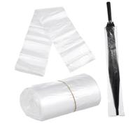 BESPORTBLE Lot de 100 Paquet Plastique pour Parapluie Jetable à Long Manche 13 x 72 Cm Protection Humidité Et Poussière, Usage Professionnel Et Automatique, Film Fin pour Rangement Pratique