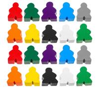 BESPORTBLE Lot de 100 pions de Jeu Familial en Bois Meeples, jetons de Jeu de société colorés, marqueurs de Joueur pour projets de stratégie d'échecs, comptage et tri pour Enfants