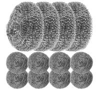 BESPORTBLE Lot de 12 Boules de Nettoyage en Fil D'acier Inoxydable Argenté, Brosse à Vaisselle et Casseroles Cuisine, Épurateur Résistant pour Ustensiles de Cuisson et Nettoyage Quotidien