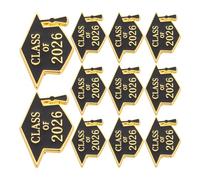 BESPORTBLE Lot de 12 Broches de Remise de Diplômes 2026 de Chapeau de Graduation Noir, Épinglettes Légères et Solide pour Fête de Fin D'études, Souvenirs et Présents Élégants pour
