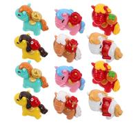 BESPORTBLE Lot de 12 Figurines Miniatures en Résine Cheval Chinois 2026, Sculptures Décoratives du Nouvel an Chinois, Ornements de Maison et Bureau pour Collection et Fête