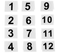 BESPORTBLE Lot de 12 Marqueurs Numérotés en Acrylique Forme V, Double Face Noir sur Blanc, Panneaux de Table Multifonctions pour Jeux de Détective, Scènes de Crime et Soirées Jeux de Société