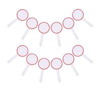 BESPORTBLE Lot de 12 Mini Tableaux Blancs Effaçables à Sec Portatifs 10X20 CM Cercle Rouge Pagaie Simple Légère en Mousse Tableau de Score et Palette de Vote pour Entraînement Sportif et