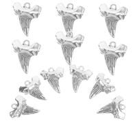 BESPORTBLE Lot De 12 Pendentifs De Dentition Pour Enfants Bijoux Décoratifs Breloques De Requin Matériel De Bricolage Fabrication De Bijoux Breloques De Dents Fête Garçon Métal