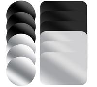 BESPORTBLE Lot de 12 Plaques Métalliques Autocollantes pour Support Téléphone Voiture 6 Rondes et 6 Rectangulaires Finition Noir Mat et Argenté Compatibles Supports Magnétiques Adhérence