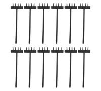 BESPORTBLE Lot de 12 Set de Mini Râteaux à Sable en Plastique Noir Outils de Jardinage pour Garçon et Filles Kit Complet pour Bac à Sable et Jeux de Plage Accessoires de Création