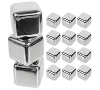 BESPORTBLE Lot de 15 Glaçons en Acier Inoxydable Argenté Réutilisables, Refroidissement Rapide et Préservation des Saveurs, pour Whisky, Vin et Boissons Lors de Fêtes la Plage