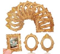 BESPORTBLE Lot de 15 Mini Cadres Photo Décoratifs en Résine Dorée Petit Format pour Maison de Poupée Accessoires DIY pour Mini Maison à Ossature Décor Miniature Vintage et Créatif