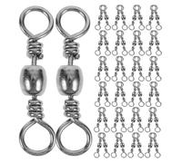 BESPORTBLE Lot de 150 émerillons à roulement à Billes, connecteurs en Acier Inoxydable Haute résistance, Anneaux soudés Solides, émerillons pour Baril, pêche en Eau salée et Eau Douce, Noir