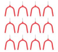 BESPORTBLE Lot de 16 Crochets Utilitaires en Y Rouges, Porte-outils Robustes en Acier Plastifié, Crochets Multi-usages pour Garage, Atelier et Rangement Mural, Fixation Murale Vis