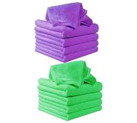BESPORTBLE Lot De 16 Serviettes Carrées D'allaitement Bébé En Microfibre Ultra Absorbante 25x25 Cm Polyester Vert Violet Pour Visage Et Voyage Multifonctionnelle