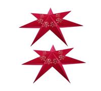 BESPORTBLE Lot de 2 Abat-jours Étoiles en Papier Rouge Velours, Lanternes Suspendues 3d pour Décoration de Noël, pour Bars, Mariages et Fêtes, Décoration Lumineuse et Festive