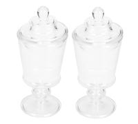 BESPORTBLE Lot De 2 Accessoires De Décoration pour Maison De Poupée Joli Bocal À Bonbons Modèle De Petit Plat À Bonbons Miniature pour Maison De Poupée