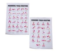 BESPORTBLE Lot de 2 Affiches de Postures de Yoga 50 X 70 Cm en Papier Épais, Décoration Murale pour Maison et Salle de Sport, Guide D’exercices de Yoga du Soir pour Débutants et Pratiquants