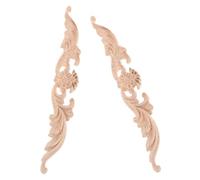 BESPORTBLE Lot de 2 Appliques Décoratives en Bois Sculpté Non Peint 20X25X08 CM Garnitures Décoratives Vintage pour Portes et Meubles Revêtements Muraux Élégants pour Décoration