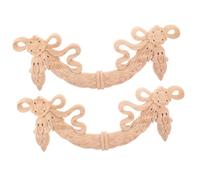 BESPORTBLE Lot de 2 Appliques en Bois Sculpté Floral 32 X 10 CM Incrustations Décoratives Européennes pour Meubles Coins Sculptés Non Peints Décor Intérieur Chaleureux et Polyvalent