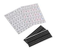 BESPORTBLE Lot De 2 Autocollants Clavier De Piano 88 Touches Transparent Multicolore Et Noir en PVC Réutilisables pour Apprentissage Débutant, Accessoires pour Piano Électronique Et Clavier Musical