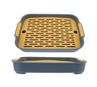 BESPORTBLE Lot de 2 Bacs à Litière Carrés Jaunes en Polypropylène pour Lapins, Cochons D’Inde et Hamsters, Fond Anti-coincement, Adapté aux Petites Cages et Apprentissage Propreté