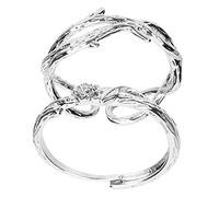 BESPORTBLE Lot de 2 Bagues de Couple Réglables de Rose et d'Épine Bijoux pour Hommes et Femmes pour Saint-Valentin Anniversaire Taille Ajustable
