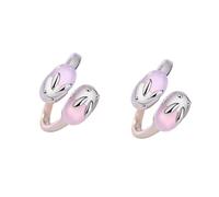 BESPORTBLE Lot De 2 Bagues En Forme De Lapin Bagues Ouvertes En Pierre Bagues En Métal Rose
