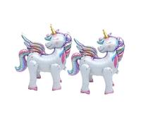 BESPORTBLE Lot de 2 Ballons Licorne 4D en Aluminium Décoration Gonflable pour Fête D’Anniversaire Couleurs Vives Ballon Licorne Créatif Accessoires Décoration de Fête pour Centres de