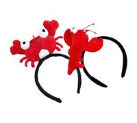 BESPORTBLE Lot De 2 Bandeaux À Cheveux En Forme De Crabe Et D'Écrevisse En Plastique Rouge Pour Adultes