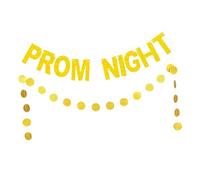 BESPORTBLE Lot de 2 Bannières de Mariage Pailletées Dorées Décorations Suspendues Légères pour Fête Guirlande Prom Night et Pois Ronds pour Décoration Intérieure et Extérieure