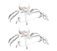 BESPORTBLE Lot de 2 bijoux d'Halloween : broche araignée pour Halloween - accessoire araignée mignon avec perle artificielle - pour vêtements, sacs et décorations de fête