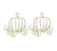 BESPORTBLE Lot de 2 Boîtes à Bonbons en Métal de Carrosse Citrouille Doré, Décoration Créative pour Mariage et Halloween, Boîte à Bonbons de Table Originale et Raffinée, Rangement Festif