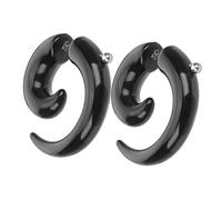 BESPORTBLE Lot de 2 Boucles D'oreilles Corne Punk Noires en Métal, Petites Boucles Stylées pour Femmes, Accessoires de Fête 10 Mm