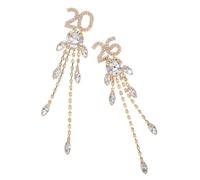 BESPORTBLE Lot de 2 Boucles d'Oreilles Pendantes en Cristaux Dorées Pompons Irréguliers Longues Boucles d'Oreilles Fantaisie Légères pour Femme Bijoux Festifs et Mariage Style Chandelier