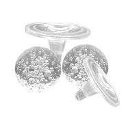 BESPORTBLE Lot de 2 Boules de Verre Décoratives à Bulles 4 Cm avec Supports, Effet Cascade Apaisant pour Fontaine Intérieure, Décoration Aquarium et Jardin, Accessoire Style
