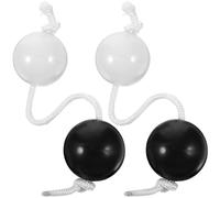 BESPORTBLE Lot de 2 Boules Rythmiques à Secouer Noires et Blanches Instrument de Percussion Africain en Matériau Sûr Double Balles pour Cours de Musique Fêtes et Apprentissage Rythmique