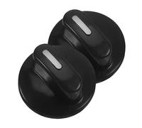 BESPORTBLE Lot de 2 Boutons de Commande pour Four et Cuisinière, Abs Noir, Axe, Trou Intérieur 6mm, Prise Facile, pour Minuterie