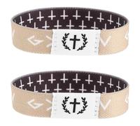 BESPORTBLE Lot de 2 bracelets bibliques : bracelets élastiques avec versets bibliques chrétiens inspirants, religieux motivants pour hommes et femmes