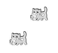 BESPORTBLE Lot De 2 Broches En Forme De Chaton Motif Animal Amusant Mini Bonjour Mignonnes En Émail Pour Sac Chat Petite Broche Broche En Jean Gris Clair