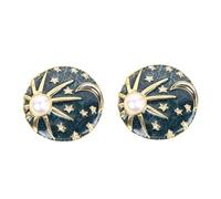BESPORTBLE Lot De 2 Broches Soleil Et Lune En Émail En Perles Pour Robe Pour La Voie Lactée En Alliage Pour Fête