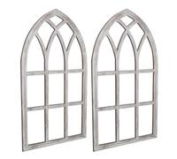 BESPORTBLE Lot de 2 Cadres de Fenêtres Cathédrale Cintrées en Bois Style Rustique Grandes Arches Murales Décoratives Décoration Intérieure Vintage pour Salon et Maison Cadre Fenêtre à