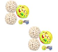 BESPORTBLE Lot De 2 Cages À Perroquets Jouets À Mâcher Indéformables Et Rebondissants pour Exercices du Bec Adaptés Aux Perroquets Et Petits Animaux 3 Pièces X 2 Aléatoires